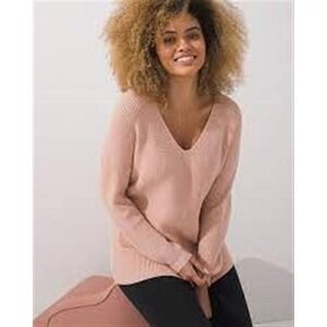 NWT Soma XXL V Neck Shine Sweater Peach 92338